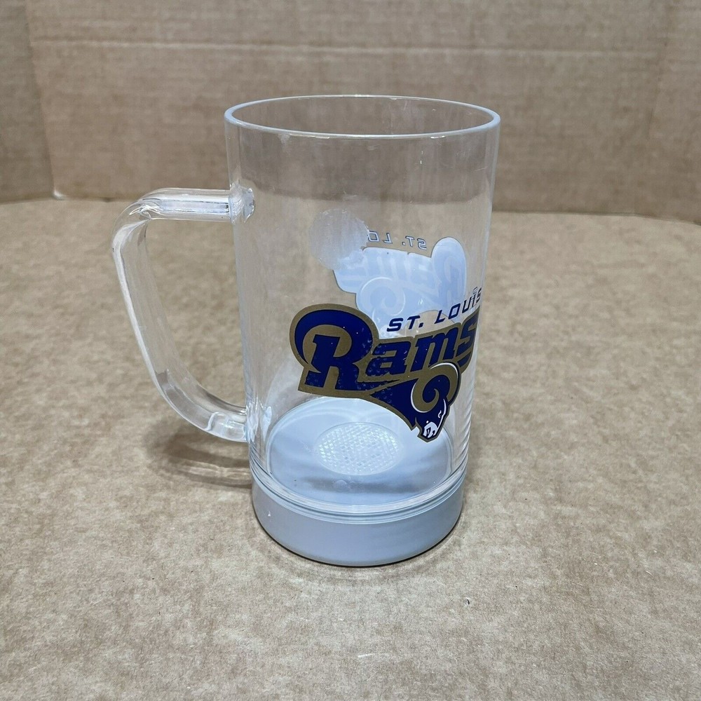 Vintage St Loius Rams Plastic Beer Mug, Clear, Handle - Picture 3 of 10